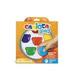 Carioca Teddy Şekilli Elleri Kirletmeyen 6'lı Bebek Mum Boyaları - Beyaz