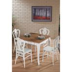 Carisma Beyaz / Sirius Sabit Masa - 4 Sandalye 1 Masa / Salon - Mutfak Masa Takımı - Renkli