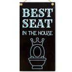 CARISPIBET Best Seat in The House - Ev Dekorasyon İşareti Banyo Aksesuarı Komik Hediye Eğlenceli ve İlginç İşaretler 15,24 cm x 30,48 cm