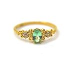 Carla Green Topaz Evlilik Teklifi Yüzüğü-Vintage Green Topaz Hediye 925 Ayar Gümüş Yüzük