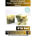 Carlburn 3'Lü Fırsat Doğal Beyazlatıcı Sabun Paketi Pirinç + Eşek Sütü + Kükürt Kalıp Yüz & Cilt Sabunu