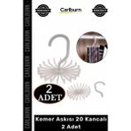 Carlburn #askı Gardırop Dolap Içi Düzenleyici Organizer Döner Kravat Kemer Askısı 20 Kancalı 2 Adet - Tek Ebat - Çok Renkli