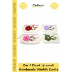 Carlburn #çanta Cüzdan Model Örgü Zarif Çiçek Işlemeli Dayanıklı Işlevsel Şık Aksesuar Modern Günlük Çanta - Tek Ebat - Çok Renkli