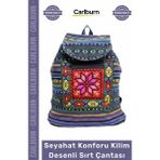 Carlburn #çanta Etnik Tasarım Geniş Hacim Yumuşak Dokulu Dayanıklı Seyahat Konforu Kilim Desenli Sırt Çantası - Tek Ebat - Çok Renkli