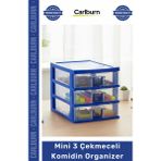 Carlburn #çekmece Ev Ofis Düzen Pratik Şeffaf Dayanıklı Takı Saklama Mini 3 Çekmeceli Komidin Organizer - Çok Renkli - Tek Ebat