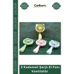 Carlburn #elfanı Taşınabilir USB Sessiz Mini Soğutucu Ergonomik Çanta Boyu 3 Kademeli Şarjlı El Fanı Vantilatör - Çok Renkli
