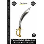 Carlburn #Hediye Korsan Kostüm Parti Sahne Oyuncak Hediye Parlak Metal Görünümlü Plastik Korsan Kılıcı 45 cm