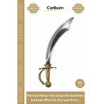 Carlburn #Hediye Kostüm Parti Oyuncak Parlak Metal Görünümlü Eskitme Kabzalı Plastik Korsan Kılıcı - 45 cm