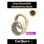 Carlburn Isıya Dayanıklı Krep Kağıt Kolay Sökülebilen Kağıt 25MT Maskeleme Boya Badana Bandı - 2 Adet