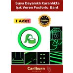 Carlburn Karanlıkta Işık Veren Yansıyan 4 Metre Fosforlu Yeşil Şerit Bant Kendinden Yapışkanlı Reflektör Bant