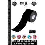 Carlburn #KinesioBant Premium Hipoalerjenik Kol Omuz Sırt Bacak Sporcu Kas Bandajı 5m x 5cm Siyah Ağrı Bandı