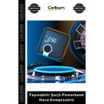 Carlburn #kompresör 4000MAH Batarya Akıllı Dijital Gösterge Taşınabilir Şarjlı Powerbank Hava Kompresörü - Çok Renkli