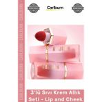 Carlburn #makyajseti Premium Sıvı Krem Allık Dudak Yanak Lip And Cheek Suya Dayanıklı Makyaj 3'lü Set - Çok Renkli