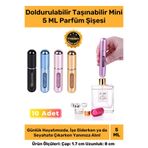Carlburn Özel Parfüm Şişesinden Doldurulabilir Taşınabilir Çanta İçi Mini Cep Parfüm Şişesi 5 Ml x 10 Adet