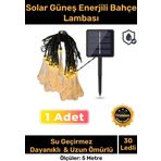 Carlburn Özel Seri Solar Güneş Enerji 30 Ledli Su Damlaları 5 Metre Uzunluğunda Sarı Renkli Bahçe Aydınlatma