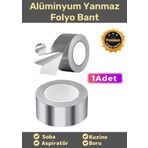 Carlburn Özel Suya Sıcaklığa Dayanıklı Tamir Soba Boru Yama Alüminyum Yanmaz Folyo Bant 44MM 10MT - 1 Adet