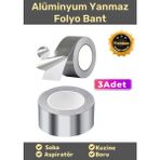 Carlburn Özel Suya Sıcaklığa Dayanıklı Tamir Soba Boru Yama Alüminyum Yanmaz Folyo Bant 44MM 10MT - 3 Adet