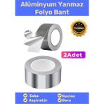 Carlburn Özel Suya Sıcaklığa Dayanıklı Tamir Soba Boru Yama Alüminyum Yanmaz Folyo Bant 44MM 20MT - 2 Adet