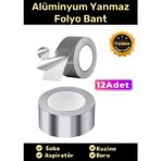 Carlburn Özel Suya Sıcaklığa Dayanıklı Tamir Soba Boru Yama Alüminyum Yanmaz Folyo Bant 45MM - 5mt - 12 Adet
