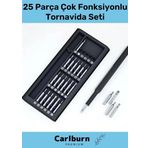 Carlburn Özel Üretim Dayanıklı Mıknatıslı Laptop Gözlük Saat Mini Plastik Kutulu 25 Parça Tornavida Seti