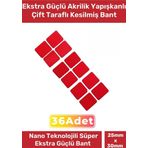 Carlburn Özel Üretim Ekstra Güçlü Pe Köpük Esaslı Çift Taraflı Hazır Kesilmiş 25X30MM Asma Bant 36 Adet
