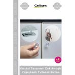 Carlburn Özel Üretim Elmas Şık Vidasız Kulp 4 Adet Kristal Tasarımlı Çok Amaçlı Yapışkanlı Tutacak Buton - Tek Ebat
