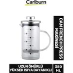 Carlburn Özel Üretim Isıyı Uzun Süre Koruyan Süzgeçli Bitki Çayı Demliği Filtre Kahve French Press 350 ml