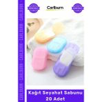 Carlburn Özel Üretim Kamp Outdoor Hijyenik Taşınabilir Pratik Temizlik Çözümleri Kağıt Seyahat Sabunu 20 Adet - Tek Ebat