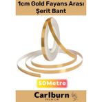 Carlburn Özel Üretim Kendinden Yapışkanlı Suya Dayanıklı 1 cm 50 Metre Gold Fayans Arası Şerit Bant