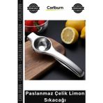 Carlburn Özel Üretim Manuel Ergonomik Metal Mutfak Bar Tipi Kaliteli Meyve Sıkma Aparatı Paslanmaz Çelik Limon Sıkacağı - Çok Renkli