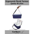 Carlburn Özel Üretim Şık Görünüm Uzun Süre Sıcak Soğuk Dayanıklı Plaj Kamp Sahil Piknik Termos Çanta 15 Litre - 15 lt - Lacivert