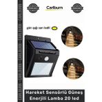 Carlburn Özel Üretim Solar Bahçe Aydınlatma Dış Mekan Sarı Işık Hareket Sensörlü Güneş Enerjili Lamba 20 LED