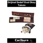Carlburn Özel Üretim Vip Büyük Boy Istakalı Eğlence Hobi Oyun 101 Ağaç Orijinal Sedef Oval Okey Takımı