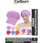 Carlburn Özel Üretim Yumuşak Hızlı Kuruma Sağlayan Yüksek Emici Mikrofiber Havlu Saç Kurutma Bonesi 30X25X16 - Çok Renkli