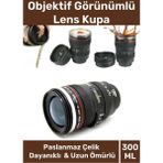 Carlburn Paslanmaz Çelik Objektif Görünümlü Sevgili Hediye Ilginç Lens Kupa Çelik Kahve Çay Termos Mug Bardak - Renkli