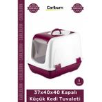 Carlburn #petshop Yavru Yetişkin Üstten Açılır Koku Giderici Şeffaf Kapılı 37X40X40 Kapalı Küçük Kedi Tuvaleti - Renkli