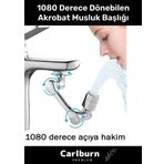 Carlburn Premium Çift Fonksiyonlu Metal Görünümlü 1080 Derece Dönebilen Akrobat Musluk Ucu Başlığı
