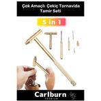 Carlburn Premium Çok Amaçlı Telefon Mücevher Kuyumcu Ev İş Araba Ergonomik 5 in 1 Çekiç Tornavida Tamir Seti