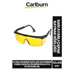Carlburn Premium Dayanıklı Hafif Geniş Görüş Açı Endüstriyel Atölye Sarı Ayarlı Çapak Kaynak Gözlüğü 12x30cm