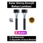 Carlburn Premium Kablosuz Su Geçirmez Dayanıklı Şık Solar Güneş Enerjili Bahçe Lambası Saplama 30CM 2 Adet