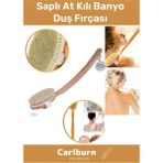 Carlburn Saplı Uzun Banyo Duş Fırçası Doğal Yumuşak At Kılı ile Yumuşatıcı Etki Sağlar