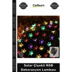 Carlburn #solar 30 Ledli Bahçe Dış Mekan Peyzaj Aydınlatma Güneş Enerjili Solar Çiçekli Rgb Dekorasyon Lambası
