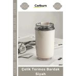 Carlburn #termos Piknik Kamp Seyahat Sızdırmaz Isı Yalıtımlı Paslanmaz Çift Katmanlı Mat Şık Çelik Termos Bardak Siyah - Çok Renkli