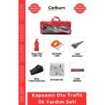 Carlburn #trafik Seti Yangın Tüpü Reflektör Çantalı Tuvturk Uyumlu Araç Çeki Halatı Kapsamlı Oto Trafik Ilk Yardım Seti - Çok Renkli