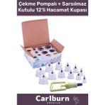 Carlburn Vakum Pompalı Sarsılmaz Kutulu Masaj Aleti 12'li Hacamat Kupa Seti