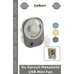 Carlburn #vantilatör Şarjlı Taşınabilir Portatif 3 Kademeli Nemlendirici Su Spreyli Masaüstü USB Mini Fan - Çok Renkli