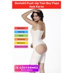 Carlburn Vücut Şekillendirici İz Bırakmaz Kaymaz Sıkılaştırıcı Destekli Push-Up Tam Boy Popo Açık Korse