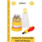 Carlburn #yapımarket Hassas Çok Amaçlı Laptop Cep Telefonu Metal Başlıklar Yumurta Tornavida Seti 31 Parça - Çok Renkli