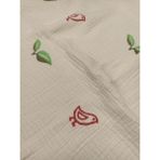 Carleen Baby Home Kuş Desen Kök Boya Ahşap El Baskısı 4 Kat Müslin Battaniye