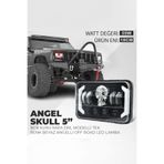 Carlifestyle E-Mark Onaylı 5" RGB Kuru Kafa Angel Skull Off Road Led Jeep Wrangler&Cherokee & Ln106 Uyumlu Far